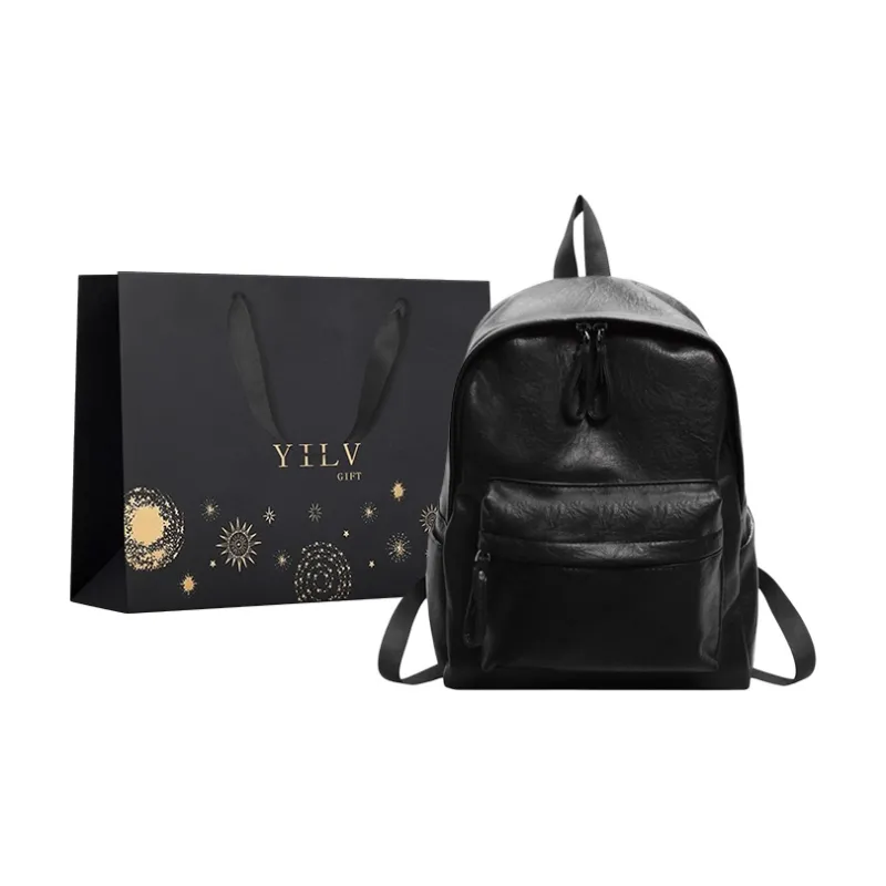 Yi Brigade PU Backpack Regular Women's Black/Coffee-0