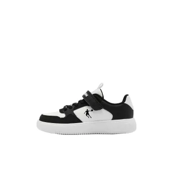 QIAODAN Anti Slip Wear Resistant Low Top Kids' Skateboarding Shoes Black White Children Aged 3 7 Years Old