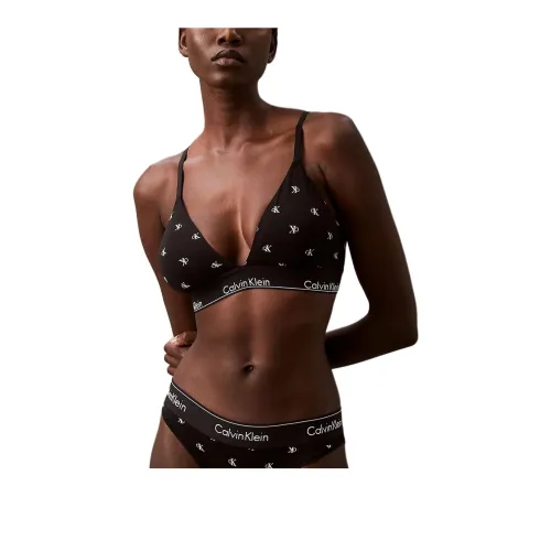 CALVIN KLEIN Bra Europe Version Women's Black Diamond Logo Print