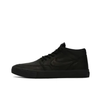 Nike SB Portmore Anti Slip Wear Resistant High Top Skateboard Shoes Unisex Black