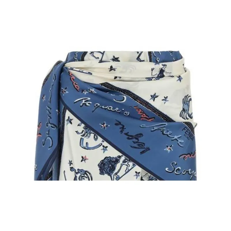 FENDI Astrology-print Silk Pareo-2