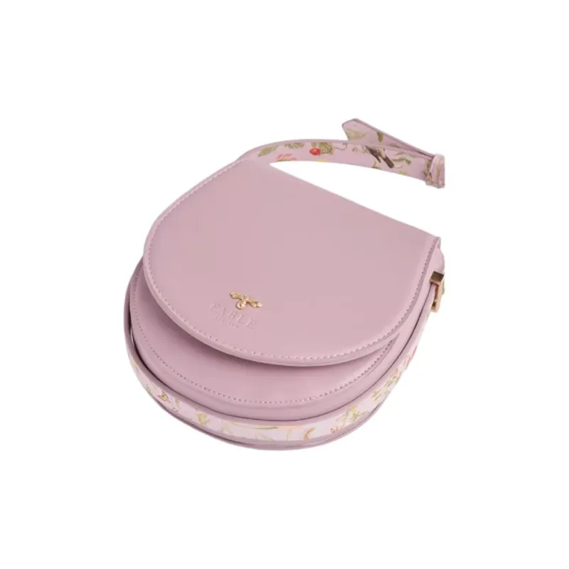 Fable PU Leather Saddle Bags Shoulder Bags Medium Size Women's Black/Violet-1