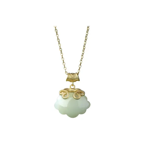 CHINA GOLD Gifts Hetian Jade Necklaces Jasper Unisex White Jade/Pale Greenish White Jade Women's