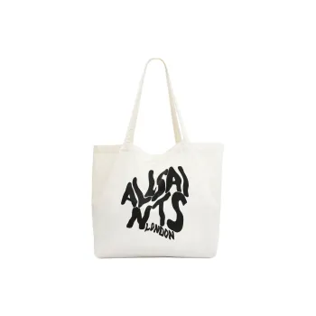 ALLSAINTS Organic Cotton Tote Bag Shopping Bag Shoulder Bags Men's White & Black