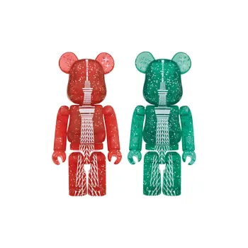 BE@RBRICK Tokyo Sky Tree Tokyo Skytree Christmas 2 Pack Set Red Green Hang Tag Box 100%