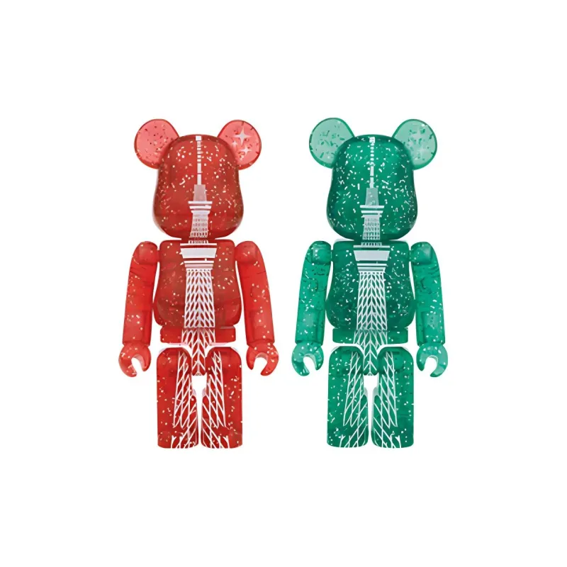 BE@RBRICK Tokyo Sky Tree Tokyo Skytree Christmas 2 Pack Set Red Green Hang Tag Box 100%-0