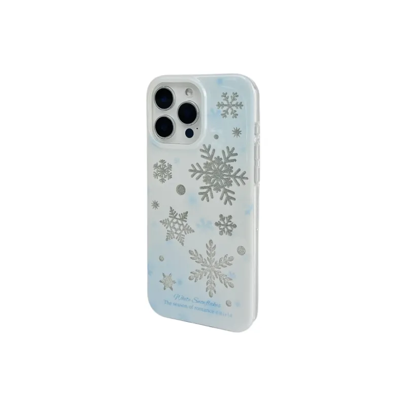 Wei Xin Acrylic Material Cut Out Glitter Snowflake Phone Cases Compatible With IPhone 16/15 Pro Max/Apple 13/14 Pro/Max-2