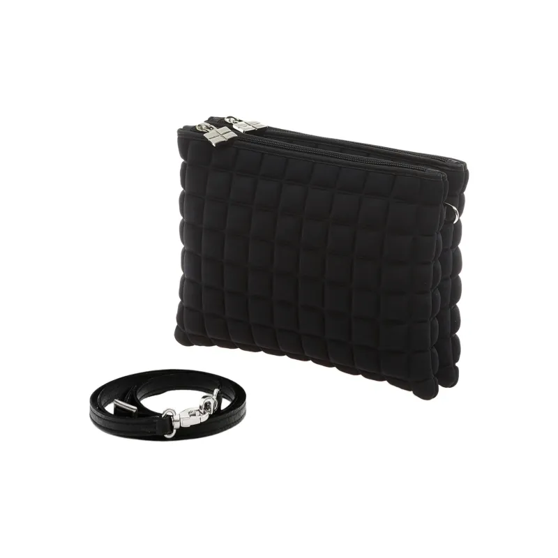 BPRIME 3D Cube Molded Fabric One Shoulder Crossbody Clutches Regular Women's Black-1