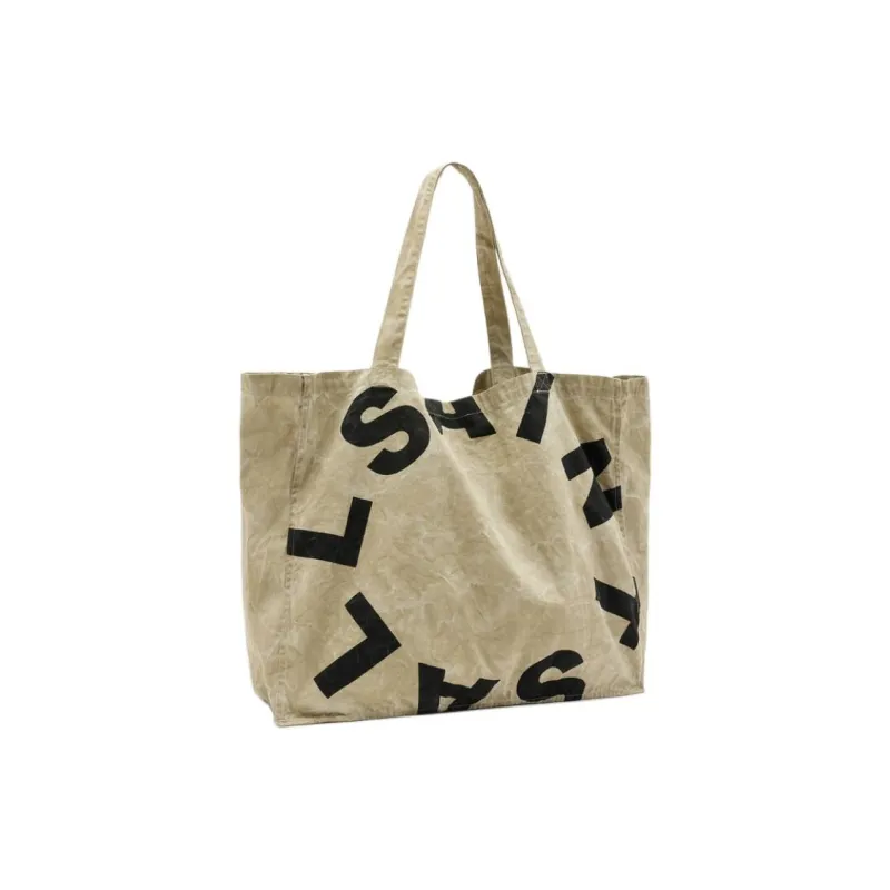 ALLSAINTS Organic Cotton Tote Bag Shopping Bag Shoulder Bags Large Size Men's Taupe-1
