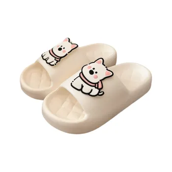 Thin Strips Slippers Unisex, Cream White