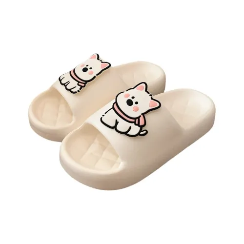 Thin Strips Slippers Unisex, Cream White