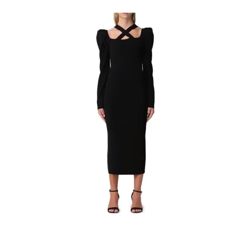 VERSACE JEANS Long-Sleeved Dresses Women's Black