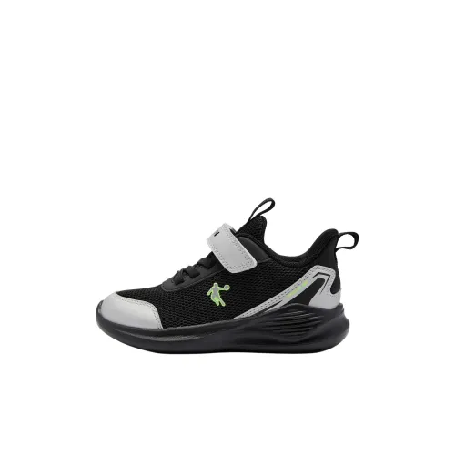 QIAODAN Anti Slip Wear Resistant Low Top Kids' Running Shoes Black Silver Children Aged 3 7 Years Old