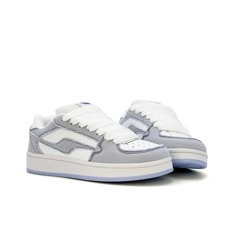 UNIITY Wear Resistant Lightweight Breathable Height Increasing Low Top Skateboard Shoes Women's Denim Blue-3