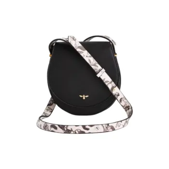 Fable PU Leather Saddle Bags Shoulder Bags Medium Size Women's Black/Violet