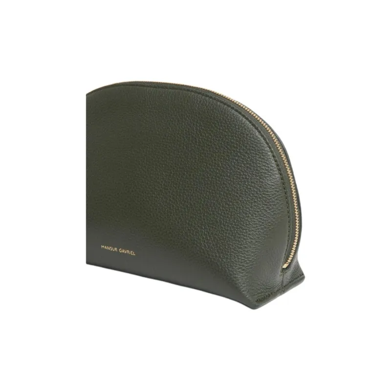 MANSUR GAVRIEL Litchi Grain Leather Clutch Women's Seaweed Green-3