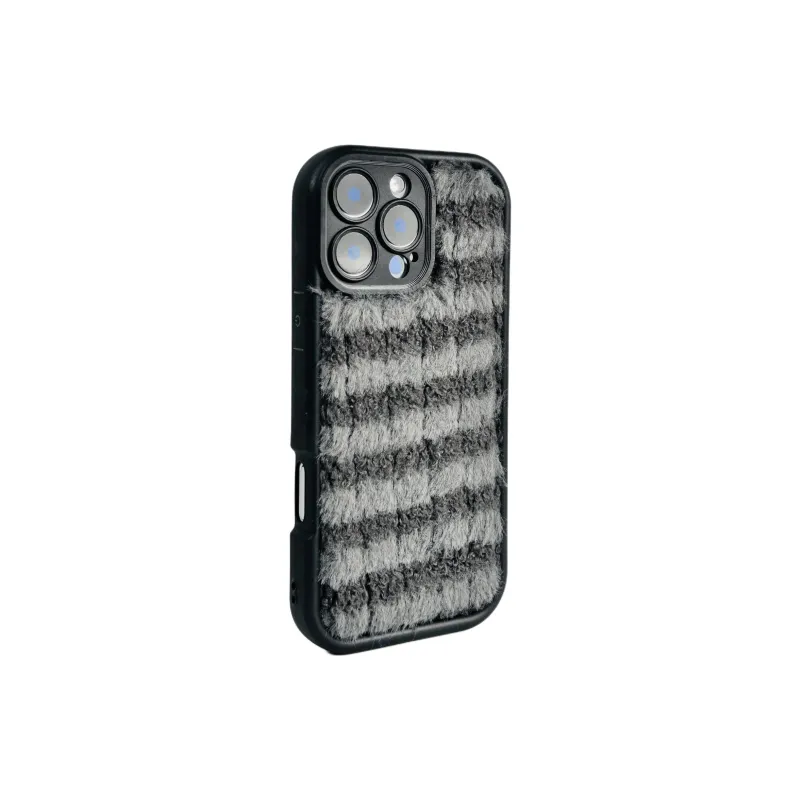 Wei Xin Plush Material Solid Color Plush Plaid Phone Cases Compatible With IPhone 16/15 Pro Max/Apple 13/14 Pro/Max-13