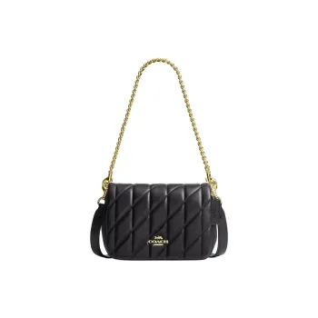 COACH Leather Portable Crossbody Bag, Shoulder Bag Trumpets Women's Black