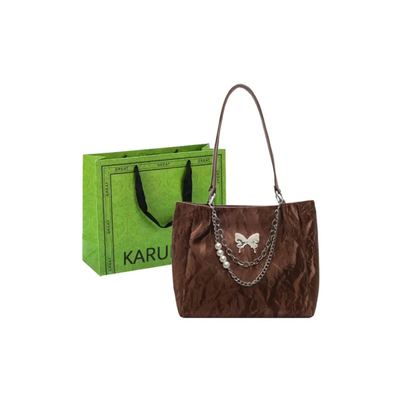 KARUISHA Pu Handbag Shoulder Bag Women's Black Ecru Silver Coffee-17