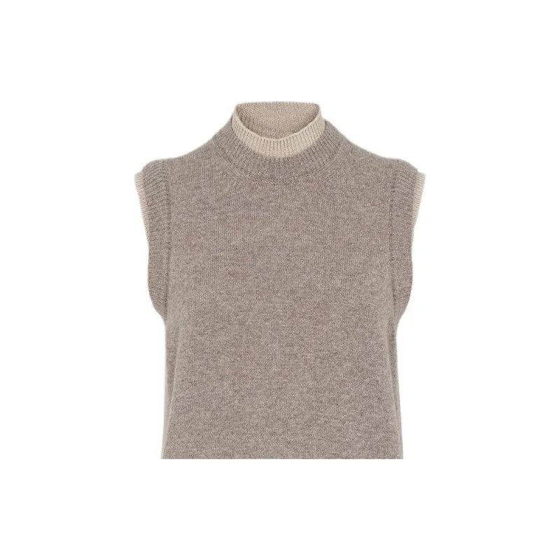 FENDI Logo Intarsia Knit Sleeveless Mini Dress-5