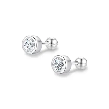 ETAHLOVE Sterling Silver Stud Earrings Unisex Boyfriend And Girlfriend Birthday Surprise Anniversary Commemoration