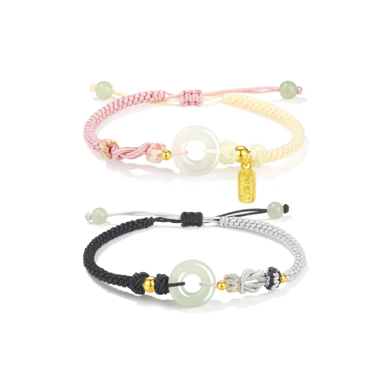 Lao Feng Xiang Hetian Jade Bracelets White Jade/Pale Greenish White Jade Unisex-9