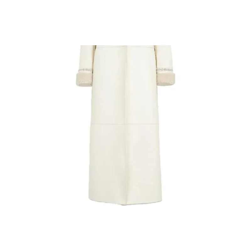 FENDI Mantel Long Sleeved Midi Coat-4