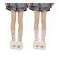 2 Pack (Light Khaki+Pink) Crew Socks, 40cm Length