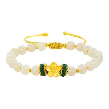 Lao Feng Xiang Hetian Jade Bracelets Pale Greenish White Jade Women's
