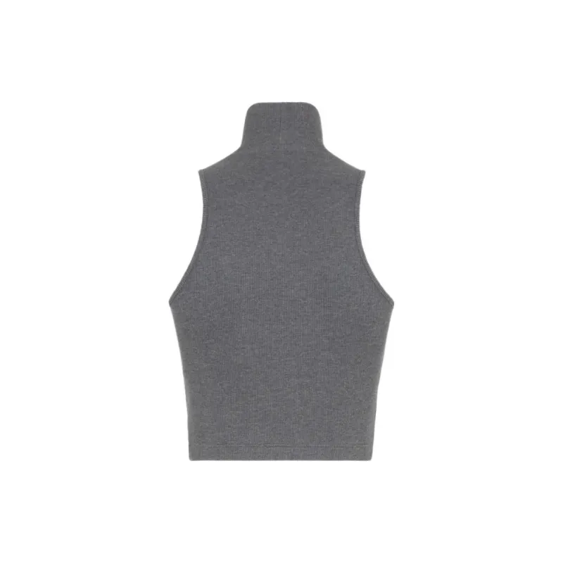 FENDI Logo Embroidered High Neck Ribbed Top-1