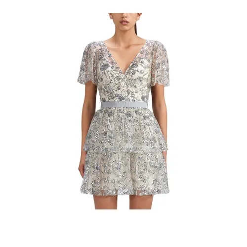 Self portrait Sequined Tiered Minidress