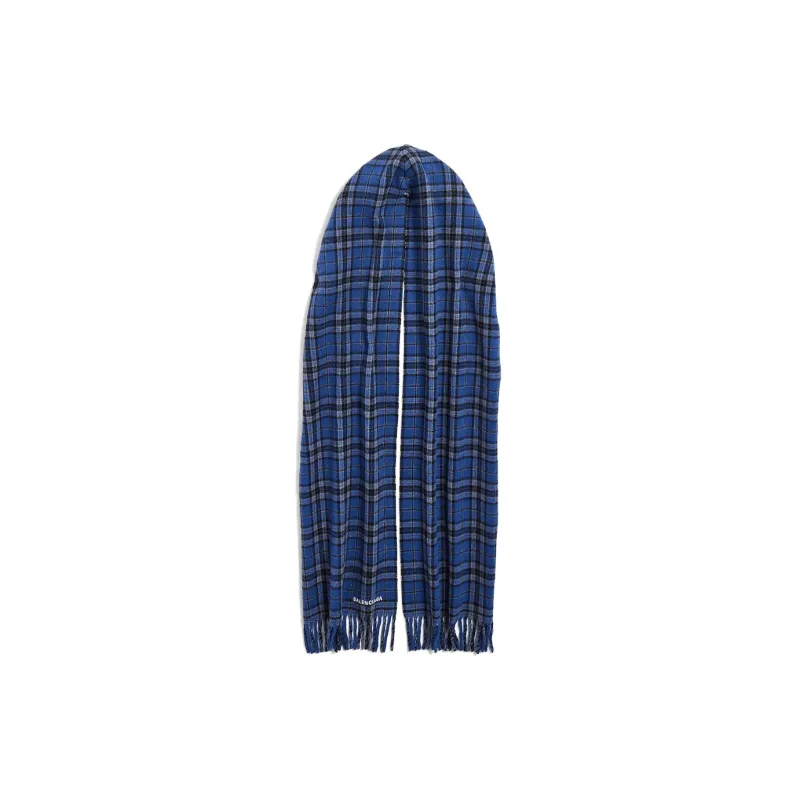 Balenciaga Wool, Cupro, Cotton Knit Scarves Men's Blue-1