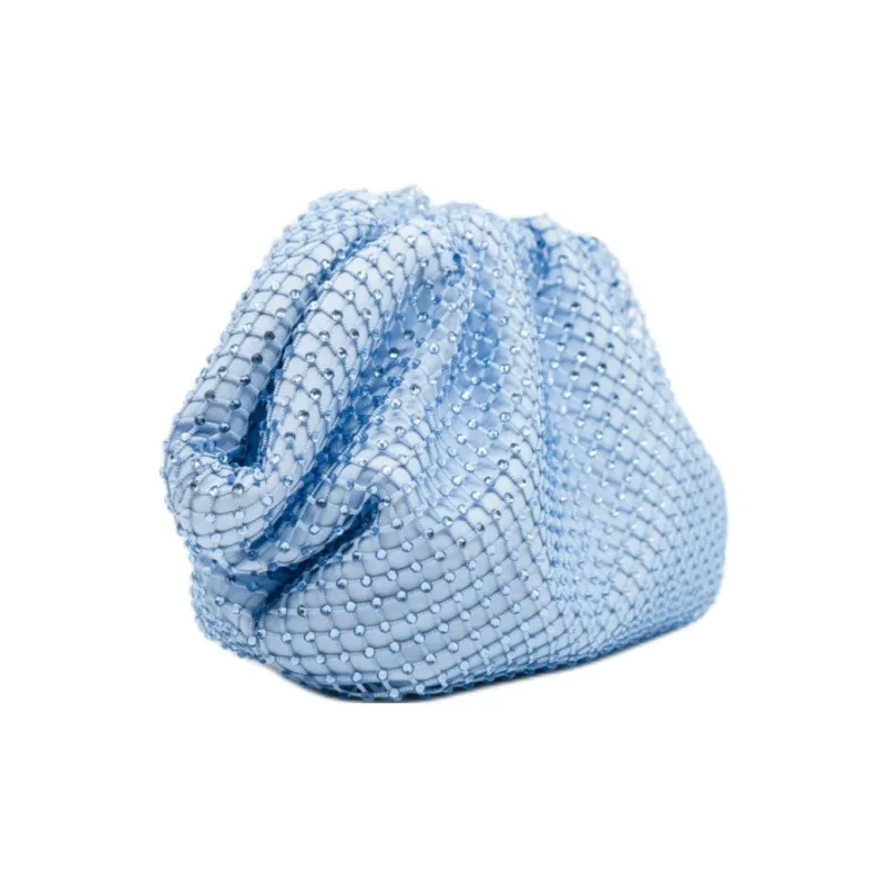 STUDIO AMELIA Silk Satin Clutch Mini Women's Blue-1