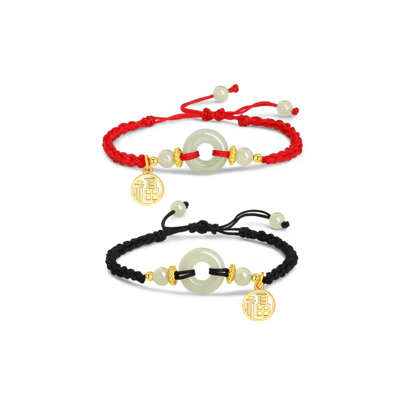 Lao Feng Xiang Hetian Jade Bracelets White Jade/Pale Greenish White Jade Unisex-8