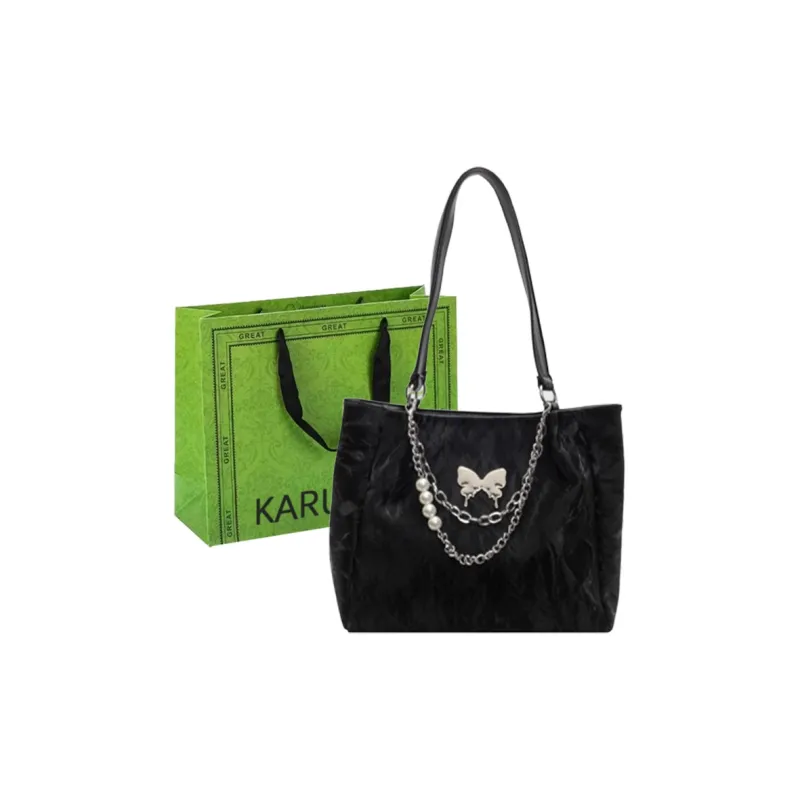 KARUISHA Pu Handbag Shoulder Bag Women's Black Ecru Silver Coffee-6