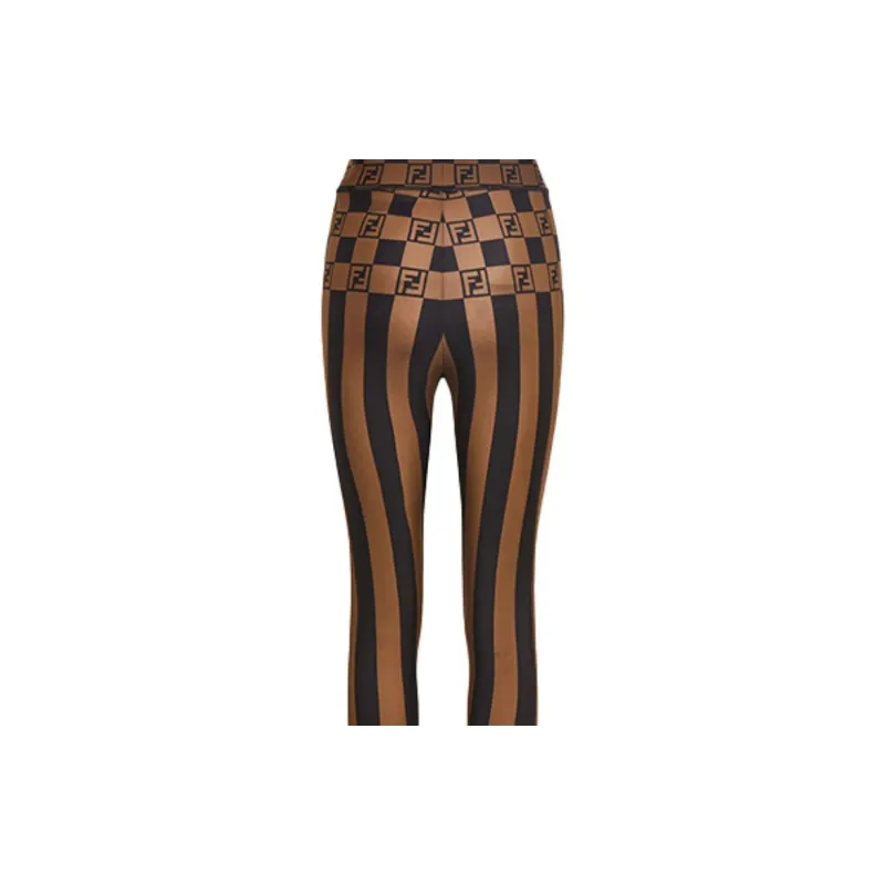 FENDI Leggings Women's Brown Black-4