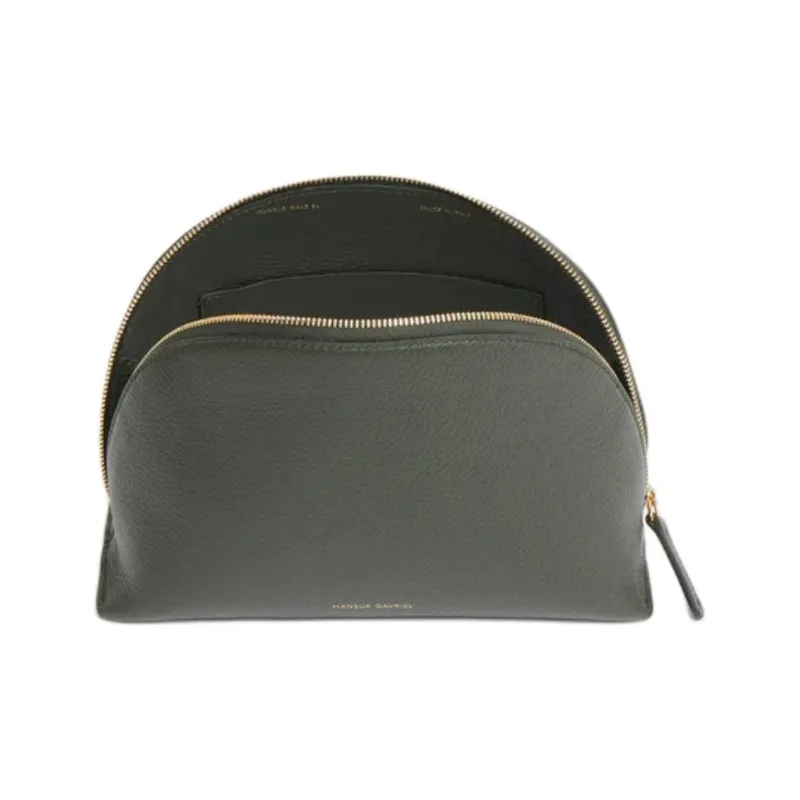 MANSUR GAVRIEL Litchi Grain Leather Clutch Women's Seaweed Green-2