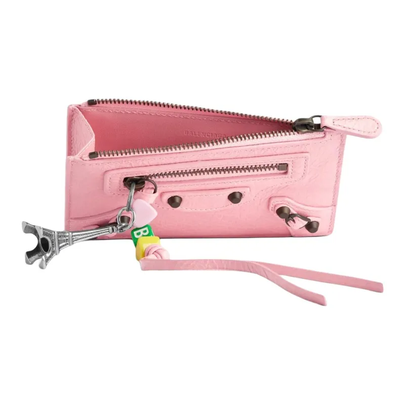 Balenciaga Le City Lambskin Card Holder Women's Pink-2