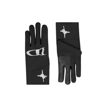 DIOR Rubber, Polyester, Polyurethane, Elastane Sports Gloves Men's Black
