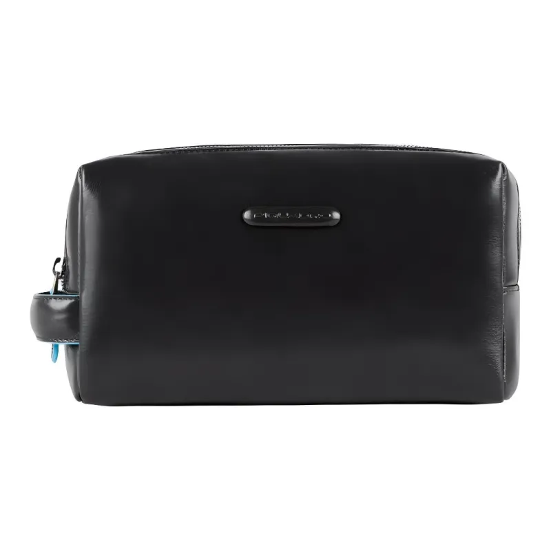 PIQUADRO Leather Clutch, Makeup Bag, Toiletry Bag Regular Unisex Black-0