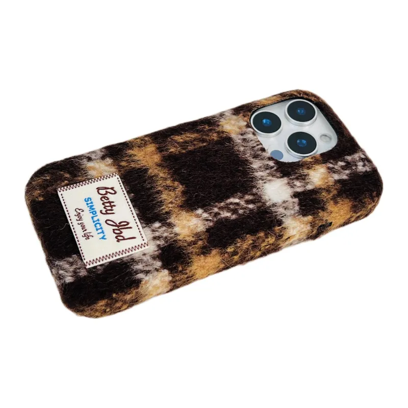 Wei Xin Plush Material Label Plush Mesh Phone Cases Compatible With IPhone 16/15 Pro Max/Apple 13/14 Pro/Max-11
