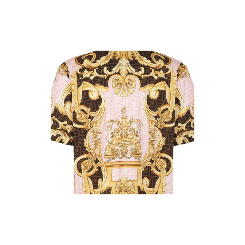 Versace X FENDI X VERSACE T-Shirts Men Pink-4