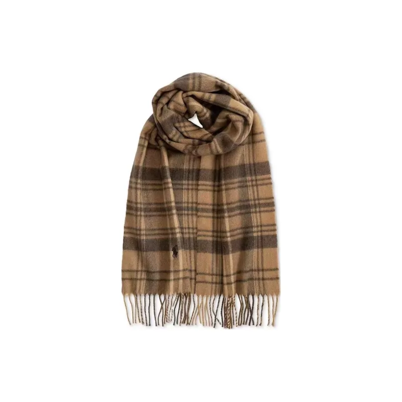 Polo Ralph Lauren Fiber Wool Cashmere Knit Scarves Men's Brown-0