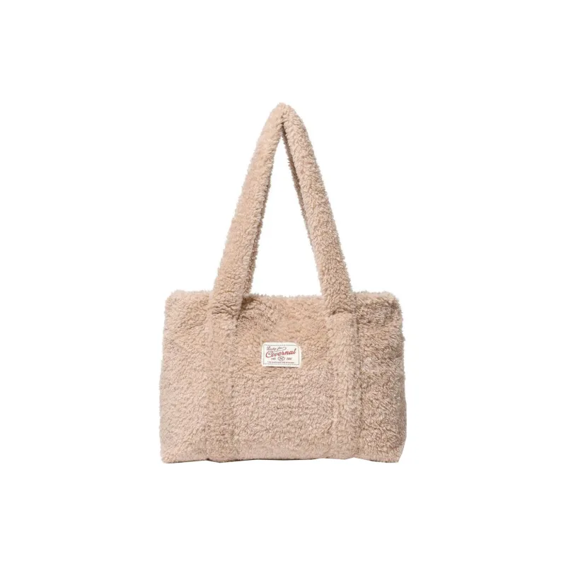 COVERNAT Polyester Tote Bag, Shopping Bag, Handbag, Shoulder Bag Medium Size Women's Beige-0