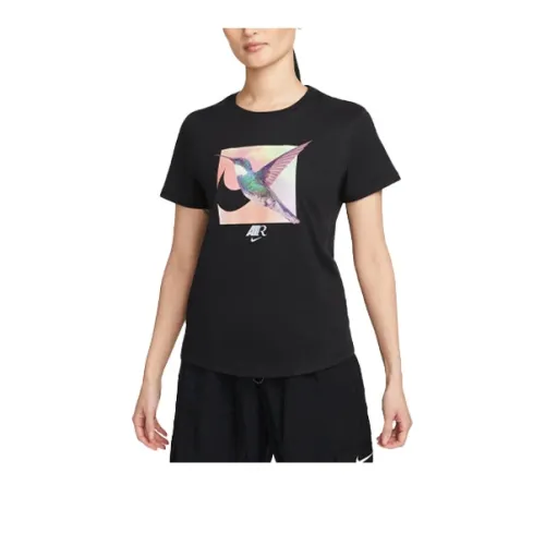 Nike Sportswear Women's Bird Print Classic Crewneck T-Shirt Black