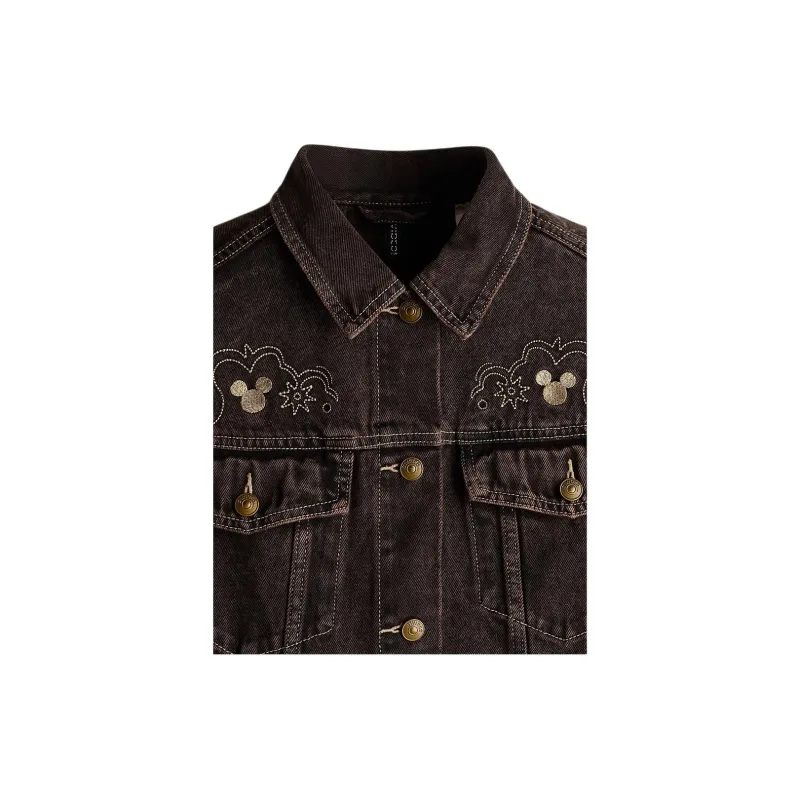 H&M New Year Denim Jackets Women's Dark Brown-3