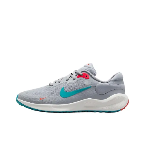 Nike REVOLUTION 7 Anti Slip Wear Resistant Low Top Kids' Running Shoes Gray Teenagers