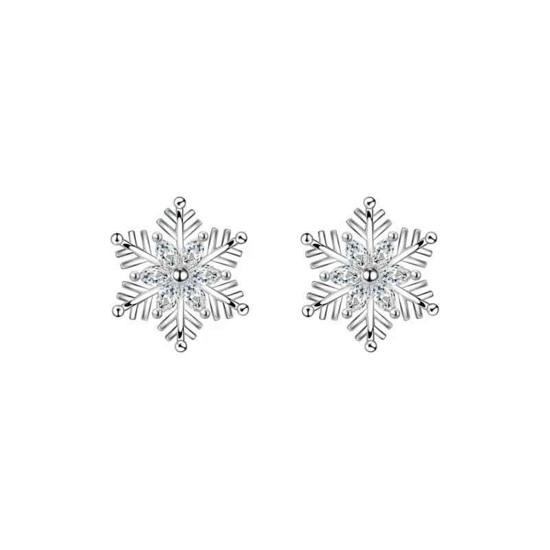 KING OF BLING 925 Sterling Silver With Zircon Stud Earrings Women's Good Luck-0