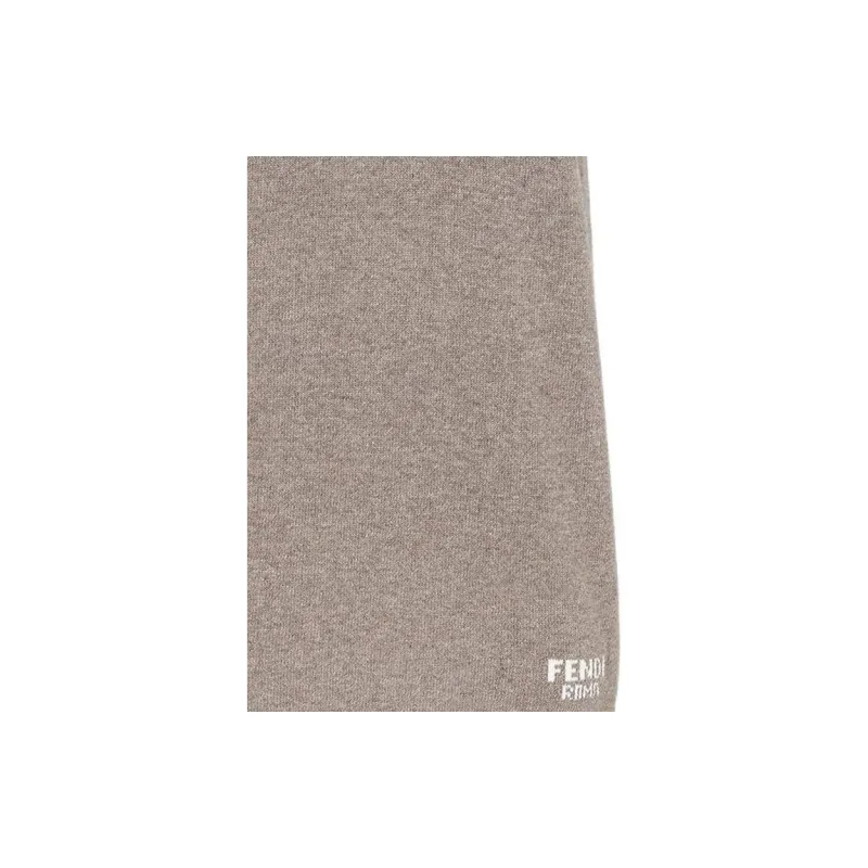 FENDI Logo Intarsia Knit Sleeveless Mini Dress-4