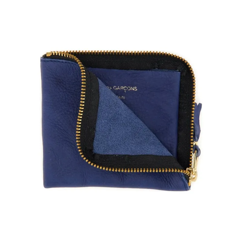 CDG Cow Leather Wallet Women's Marine Blue-2
